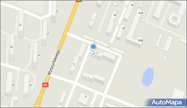 Siedlce, Wyszyńskiego Stefana, ks. prym. kard., 3, mapa Siedlce