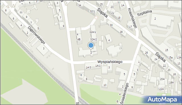 Siemianowice Śląskie, Wyspiańskiego Stanisława, 2, mapa Siemianowice Śląskie
