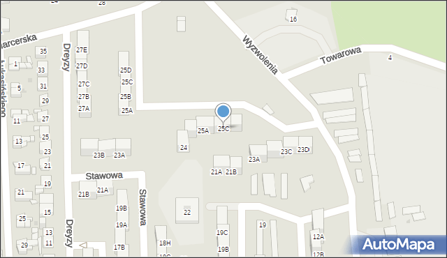 Siemianowice Śląskie, Wyzwolenia, 25C, mapa Siemianowice Śląskie