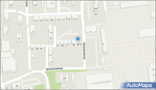 Siemianowice Śląskie, Wyzwolenia, 3F, mapa Siemianowice Śląskie