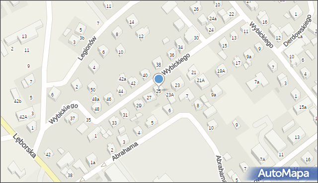 Sierakowice, Wybickiego Józefa, gen., 25, mapa Sierakowice