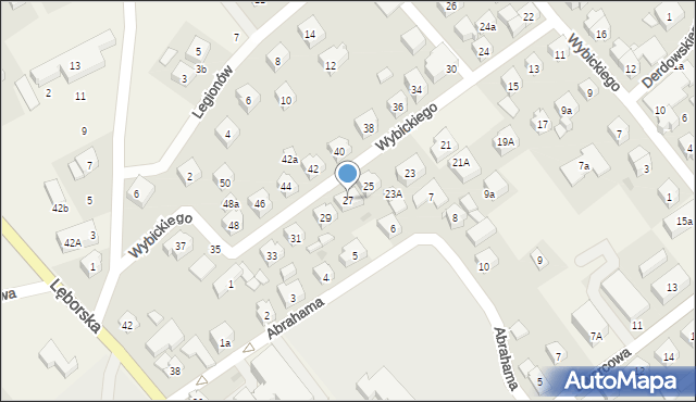 Sierakowice, Wybickiego Józefa, gen., 27, mapa Sierakowice