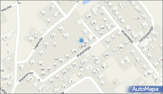 Sierakowice, Wybickiego Józefa, gen., 36, mapa Sierakowice