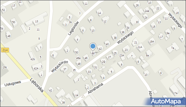 Sierakowice, Wybickiego Józefa, gen., 44, mapa Sierakowice