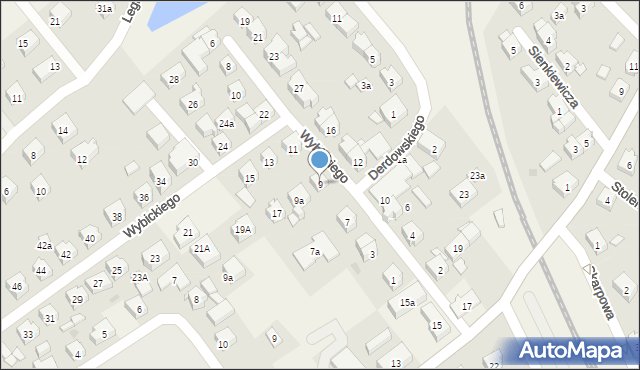 Sierakowice, Wybickiego Józefa, gen., 9, mapa Sierakowice