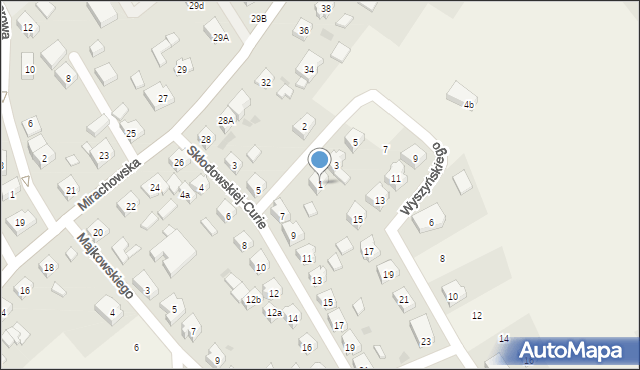 Sierakowice, Wyszyńskiego Stefana, ks. kard., 1, mapa Sierakowice