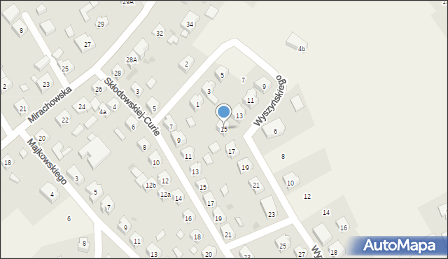 Sierakowice, Wyszyńskiego Stefana, ks. kard., 15, mapa Sierakowice