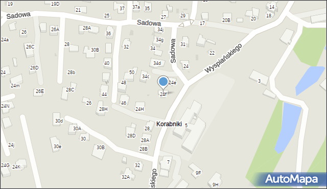 Skawina, Wyspiańskiego Stanisława, 24f, mapa Skawina