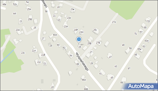 Skawina, Wyspiańskiego Stanisława, 25A, mapa Skawina