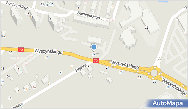 Skierniewice, Wyszyńskiego Stefana, ks. prym. kard., 14, mapa Skierniewic