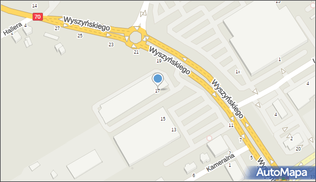Skierniewice, Wyszyńskiego Stefana, ks. prym. kard., 17, mapa Skierniewic