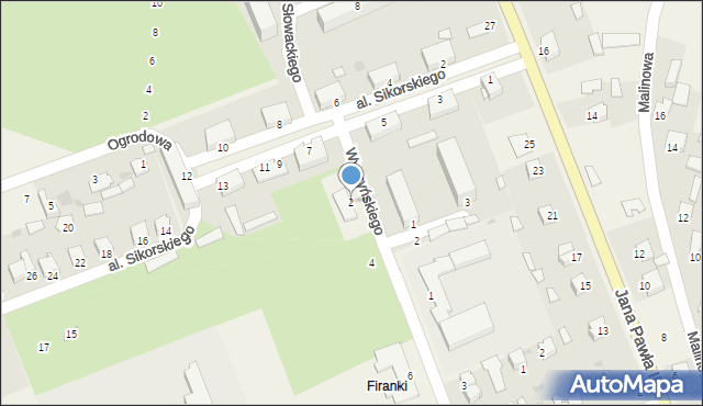 Skopanie, Wyszyńskiego Stefana, ks. kard., 2, mapa Skopanie