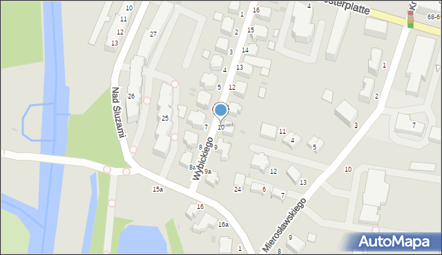 Słupsk, Wybickiego Józefa, gen., 10, mapa Słupska