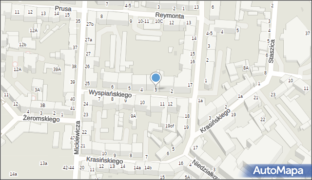 Słupsk, Wyspiańskiego Stanisława, 3, mapa Słupska