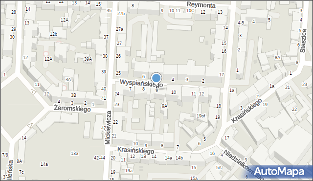 Słupsk, Wyspiańskiego Stanisława, 9, mapa Słupska