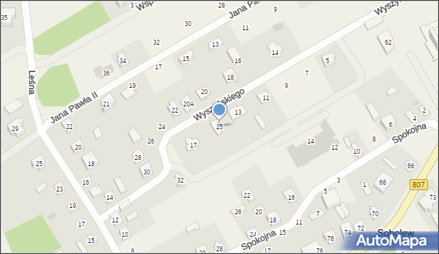 Sobolew, Wyszyńskiego Stefana, ks. kard., 15, mapa Sobolew