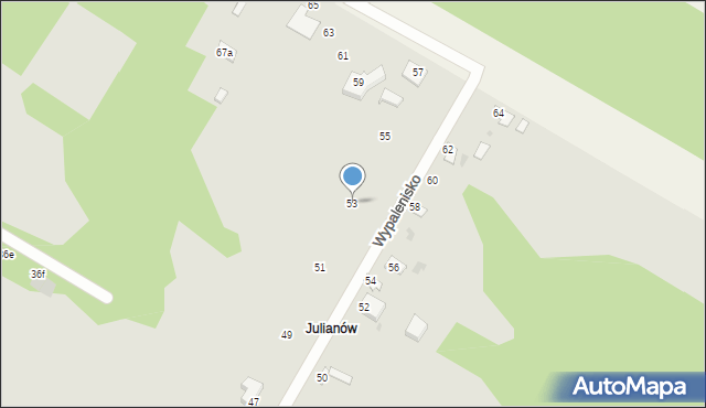 Sochaczew, Wypalenisko, 53, mapa Sochaczew