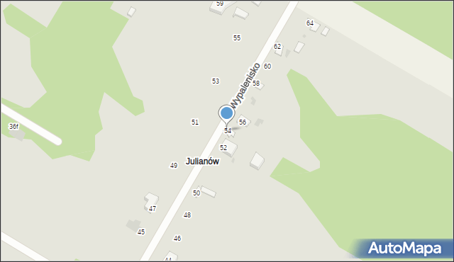 Sochaczew, Wypalenisko, 54, mapa Sochaczew