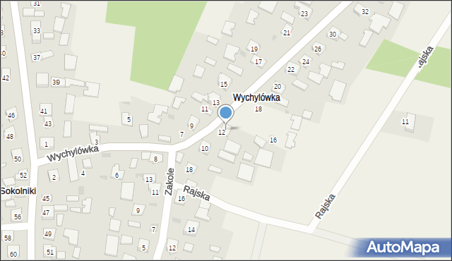 Sokolniki, Wychylówka, 14, mapa Sokolniki