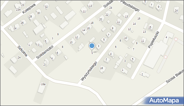 Sokoły, Wyszyńskiego Stefana, ks. kard., 1, mapa Sokoły