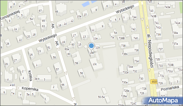 Sopot, Wybickiego Józefa, gen., 13b, mapa Sopotu
