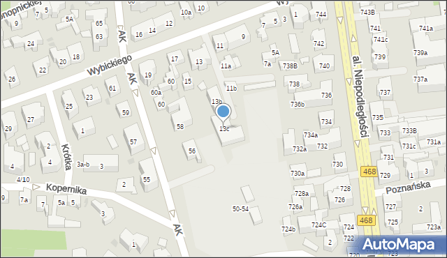 Sopot, Wybickiego Józefa, gen., 13c, mapa Sopotu