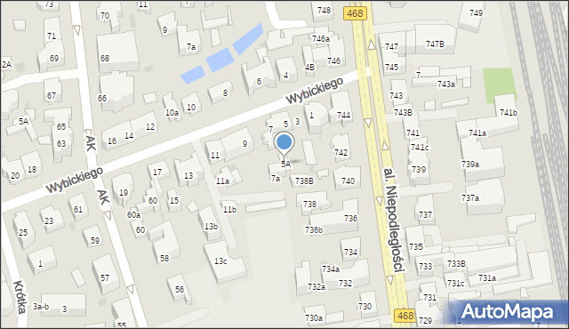 Sopot, Wybickiego Józefa, gen., 5A, mapa Sopotu