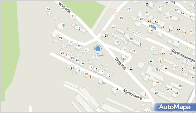 Sosnowiec, Wygoda, 7d, mapa Sosnowca