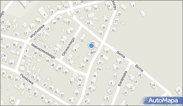 Śrem, Wybickiego Józefa, gen., 36, mapa Śrem