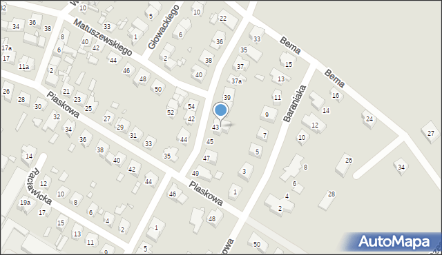 Śrem, Wybickiego Józefa, gen., 43, mapa Śrem