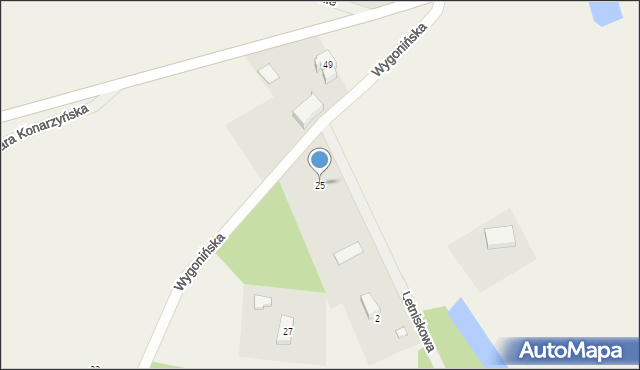 Stara Kiszewa, Wygonińska, 25, mapa Stara Kiszewa