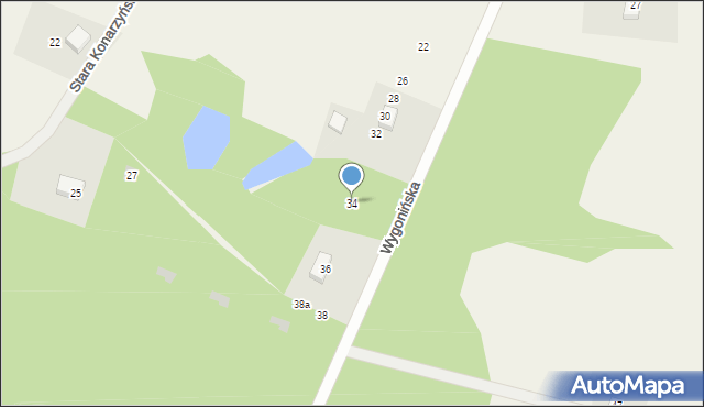 Stara Kiszewa, Wygonińska, 34, mapa Stara Kiszewa