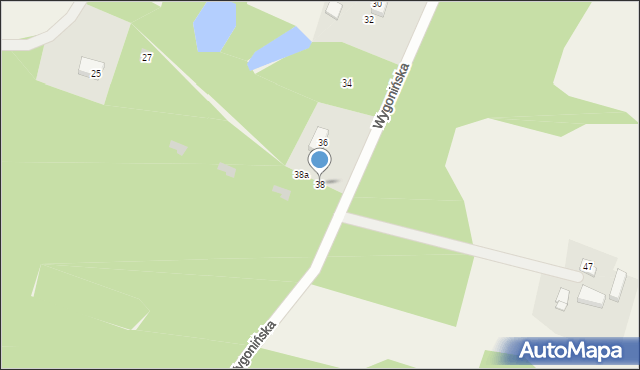 Stara Kiszewa, Wygonińska, 38, mapa Stara Kiszewa