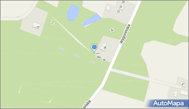 Stara Kiszewa, Wygonińska, 38b, mapa Stara Kiszewa