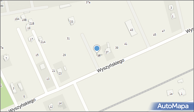 Stary Dybów, Wyszyńskiego Stefana, ks. kard., 35a, mapa Stary Dybów