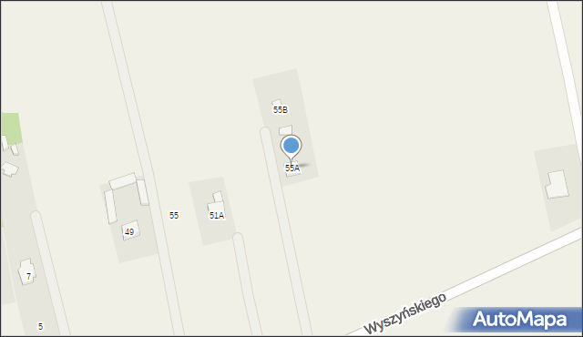 Stary Dybów, Wyszyńskiego Stefana, ks. kard., 55A, mapa Stary Dybów