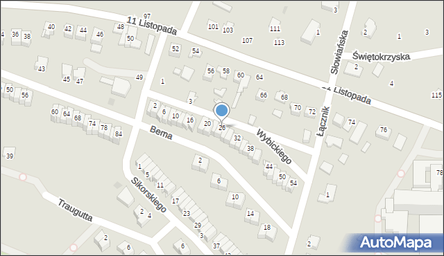 Staszów, Wybickiego Józefa, gen., 26, mapa Staszów