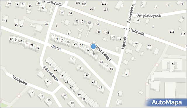 Staszów, Wybickiego Józefa, gen., 38, mapa Staszów