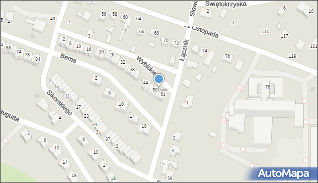 Staszów, Wybickiego Józefa, gen., 52, mapa Staszów