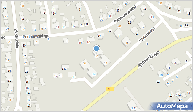 Stęszew, Wybickiego Józefa, gen., 12, mapa Stęszew