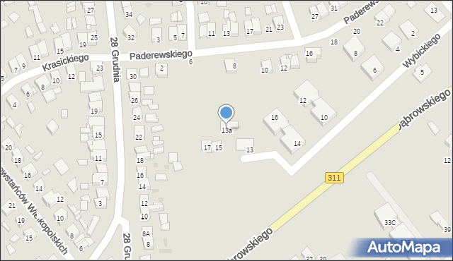 Stęszew, Wybickiego Józefa, gen., 13a, mapa Stęszew