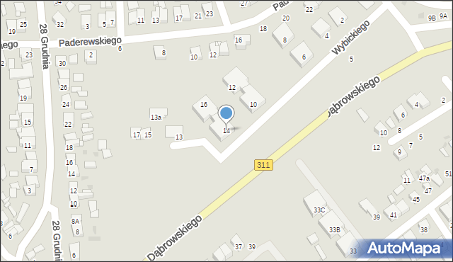 Stęszew, Wybickiego Józefa, gen., 14, mapa Stęszew