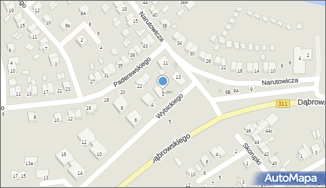 Stęszew, Wybickiego Józefa, gen., 2, mapa Stęszew