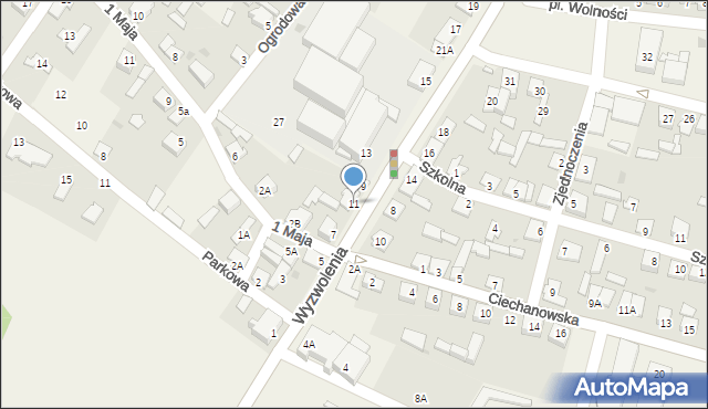 Strzegowo, Wyzwolenia, 11, mapa Strzegowo