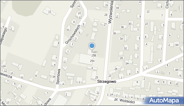 Strzegowo, Wyzwolenia, 25C, mapa Strzegowo