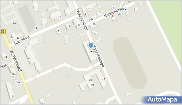 Strzelce Krajeńskie, Wyszyńskiego Stefana, ks. kard., 7, mapa Strzelce Krajeńskie
