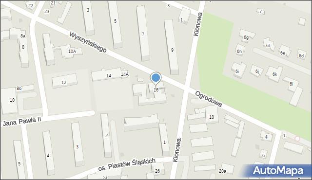 Strzelce Opolskie, Wyszyńskiego Stefana, ks. kard., 16, mapa Strzelce Opolskie