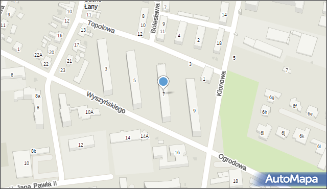 Strzelce Opolskie, Wyszyńskiego Stefana, ks. kard., 7, mapa Strzelce Opolskie