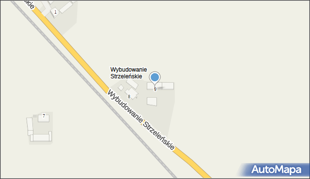 Strzelno Klasztorne, Wybudowanie Strzeleńskie, 9, mapa Strzelno Klasztorne