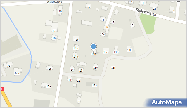 Subkowy, Wybickiego Józefa, gen., 13b, mapa Subkowy